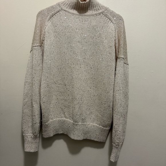 J.Crew Natural Sequin Polo Pullover Sweater XL - Picture 7 of 10